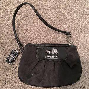 Coach black wristlet purse